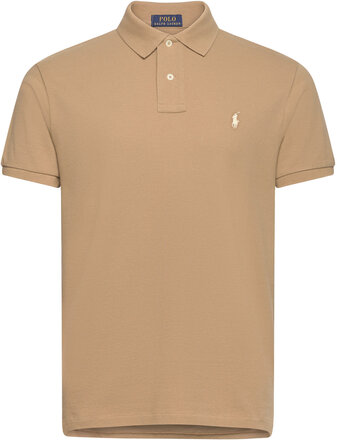 Slim Fit Mesh Polo Shirt Designers Knitwear Short Sleeve Knitted Polos Beige Polo Ralph Lauren