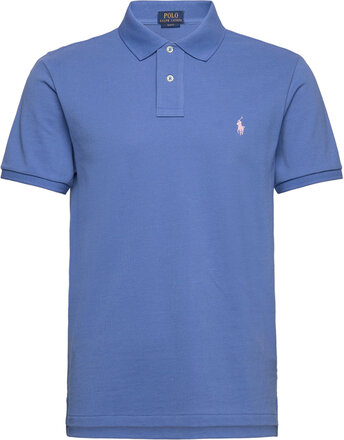 Slim Fit Mesh Polo Shirt Designers Knitwear Short Sleeve Knitted Polos Blue Polo Ralph Lauren