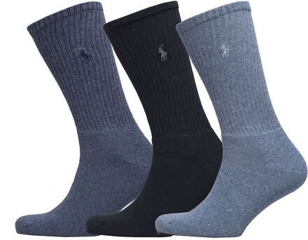Crew Sock 3-Pack Underwear Socks Regular Socks Blue Polo Ralph Lauren Underwear