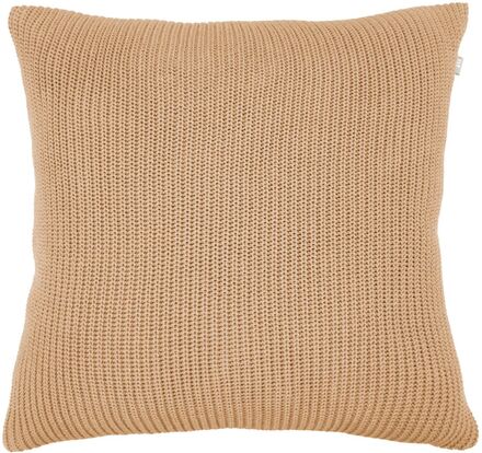 Cushion Knitted Lines Home Textiles Cushions & Blankets Cushion Covers Brun Present Time*Betinget Tilbud
