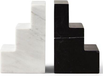 Bookend - Black/White Marble Home Decoration Bookends Multi/mønstret PRINTWORKS*Betinget Tilbud