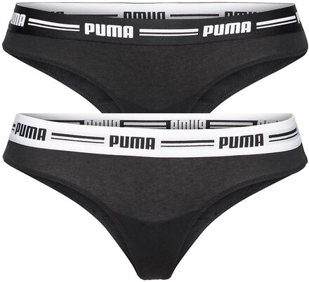 Puma Women String 2P Hang Sport Panties Thong Black PUMA