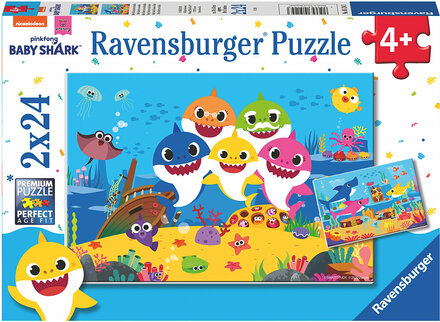 Baby Hai Og Hans Familie 2X24P Toys Puzzles And Games Puzzles Classic Puzzles Multi/mønstret Ravensburger*Betinget Tilbud