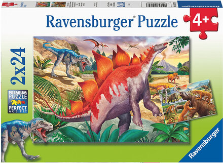 Jurassic Wildlife 2X24P Toys Puzzles And Games Puzzles Classic Puzzles Multi/patterned Ravensburger