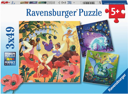 Magical Characters 3X49P Toys Puzzles And Games Puzzles Classic Puzzles Multi/patterned Ravensburger