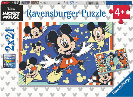 Disney Mickey Start The Film 2X24P Toys Puzzles And Games Puzzles Classic Puzzles Multi/mønstret Ravensburger*Betinget Tilbud