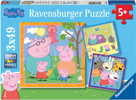 Peppas' Family And Friends 3X49P Toys Puzzles And Games Puzzles Classic Puzzles Multi/patterned Ravensburger