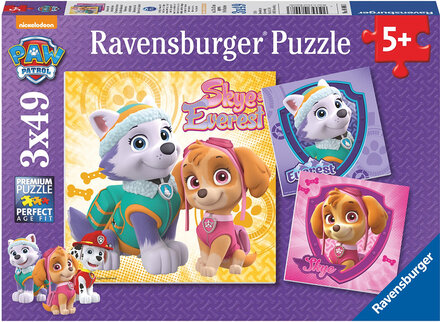 Paw Patrol Søte Valper 3X49P Toys Puzzles And Games Puzzles Classic Puzzles Multi/mønstret Ravensburger*Betinget Tilbud