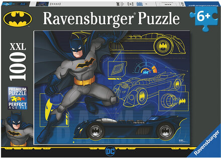 Batman And Batmobile 100P Toys Puzzles And Games Puzzles Classic Puzzles Multi/mønstret Ravensburger*Betinget Tilbud