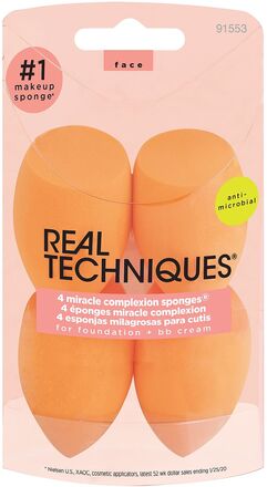 Real Techniques 4 Miracle Complexion Sponges Beauty WOMEN Makeup Makeup Brushes Sponges & Applicators Oransje Real Techniques*Betinget Tilbud