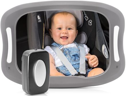 Babyview Led Car Safety Mirror With Light Baby & Maternity Travel Accessories Grå Reer*Betinget Tilbud