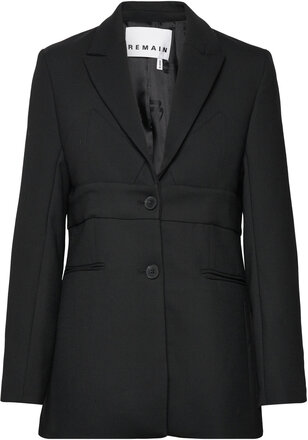 Heavy Suiting Fitted Bra Blazer Blazers Single Breasted Blazers Black REMAIN Birger Christensen