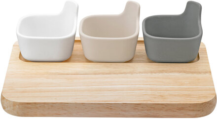 Tapas Serveringssæt Rubber Wood Home Tableware Serving Dishes Tapas Boards & Sets Multi/patterned RIG-TIG