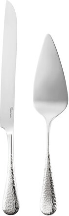 H Ybourne Bright Cake Serving Set, 2 Pieces Home Tableware Cutlery Cake Knifes Silver Robert Welch