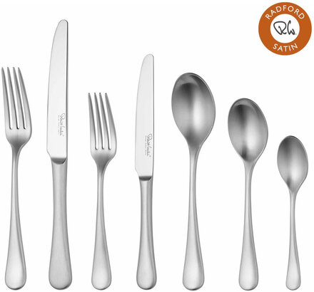 Radford Satin Cutlery Set, 84 Piece For 12 People Home Tableware Cutlery Cutlery Set Silver Robert Welch