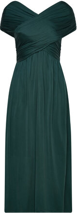 Cupro Dress Knælang Kjole Green Rosemunde