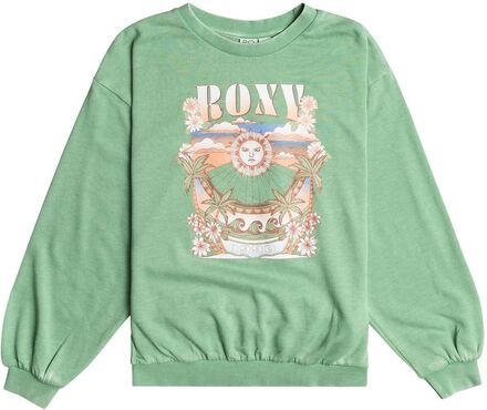 Butterfly Parade Tops Sweatshirts & Hoodies Sweatshirts Green Roxy