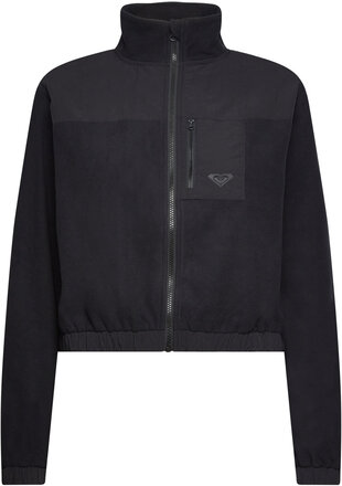 Waves Of Warmth Zip Up Jacket Sweat-shirts & Hoodies Fleeces & Midlayers Svart Roxy*Betinget Tilbud
