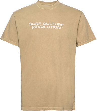 Loose T-Shirt Tops T-Kortærmet Skjorte Beige Revolution