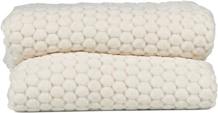 Maja Fleece Plaid Home Textiles Cushions & Blankets Blankets & Throws Cream Sagaform