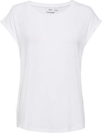 U1520, Adeliasz T-Shirt T-shirts & Tops Short-sleeved Hvit Saint Tropez*Betinget Tilbud
