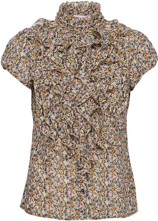 Liljasz Ss Shirt Blouses Short-sleeved Beige Saint Tropez*Betinget Tilbud