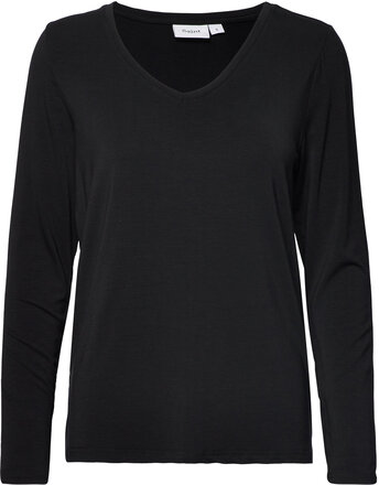 Adeliasz V-N Ls Blouse Tops T-shirts & Tops Long-sleeved Black Saint Tropez