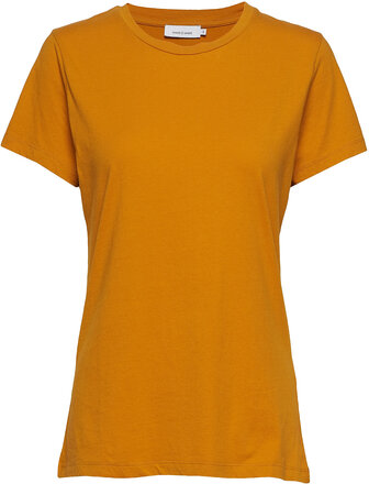 Solly Tee Solid 205 Tops T-shirts & Tops Short-sleeved Yellow Samsøe Samsøe