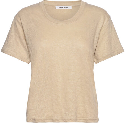 Kayla T-Shirt 6680 T-shirts & Tops Short-sleeved Beige Samsøe Samsøe*Betinget Tilbud