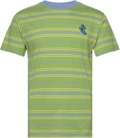 Mini Hand Stripe T-Shirt Tops T-shirts Short-sleeved Green Santa Cruz