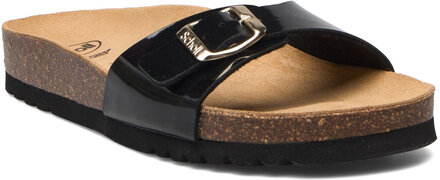 Sl Estelle Patent Black Shoes Mules & Slip-ins Flat Mules Svart Scholl*Betinget Tilbud