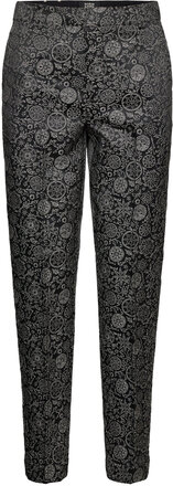 Lowry - Mid Rise Slim Trousers In Planetary Jacquard Pattern Bottoms Trousers Slim Fit Trousers Black Scotch & Soda