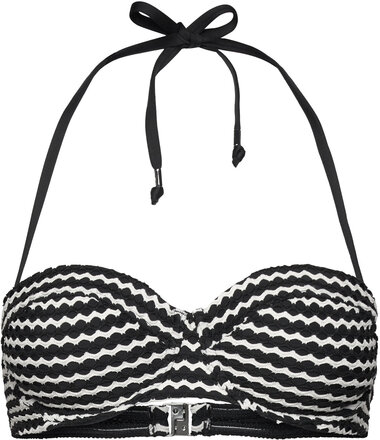 Mesh Effect Bustier Bra Swimwear Bikinis Bikini Tops Bandeau Bikinitops Black Seafolly