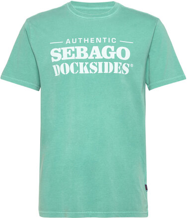 Dks Outwashed Tee T-shirts Short-sleeved Grønn Sebago*Betinget Tilbud
