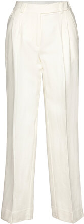 Lino Trousers Bottoms Trousers Wide Leg White Second Female