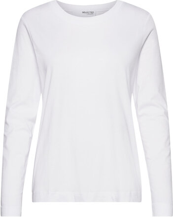 Slfstandard Ls Tee T-shirts & Tops Long-sleeved Hvit Selected Femme*Betinget Tilbud