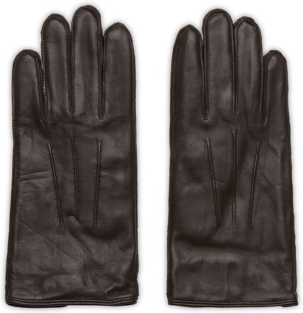 Slhzain Leather Gloves B Accessories Gloves Finger Gloves Brun Selected Homme*Betinget Tilbud