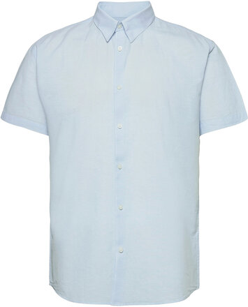 Slhregnew-Linen Shirt Ss Classic Kortermet Skjorte Blå Selected Homme*Betinget Tilbud