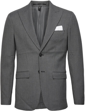 Slhslim-Stockholm Grey Hound Blz Adv B Suits & Blazers Blazers Single Breasted Blazers Grå Selected Homme*Betinget Tilbud