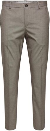 Slhslim-Liam Brwn Hounds Trs Flex B Noos Bottoms Trousers Formal Beige Selected Homme