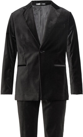 Slhslim-Hale Velvet Suit B Habit Black Selected Homme