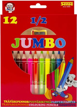 Träfärgp 1/2 Jumbo 12-P Toys Creativity Drawing & Crafts Drawing Coloured Pencils Multi/patterned Sense