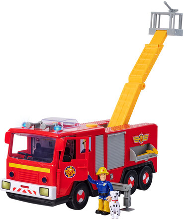 Brannmann Sam Brannbil Jupiter Med Figur Sesong 13 Toys Playsets & Action Figures Play Sets Fire Trucks Multi/mønstret Simba Toys*Betinget Tilbud