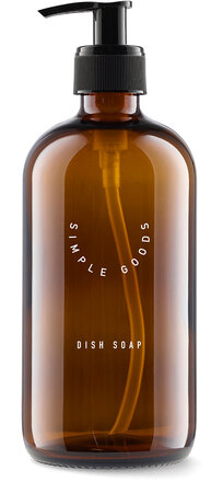 Empty Glass Bottle Dish Soap 500 Ml Home Kitchen Wash & Clean Dishes Dish Soap Nude Simple Goods