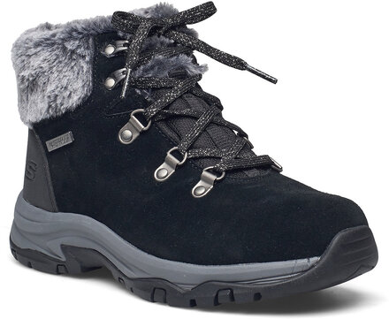 Womens Relaxed Fit Trego Falls Finest - Waterproof Shoes Wintershoes Ankle Boots Ankle Boot - Flat Svart Skechers*Betinget Tilbud