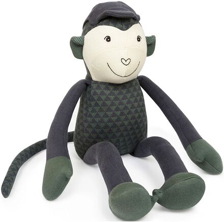 Monkey Simon, Blue/ Green Toys Soft Toys Stuffed Animals Multi/patterned Smallstuff
