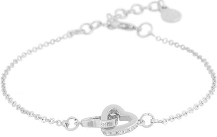 Connected Chain Brace Heart S/Clear Accessories Jewellery Bracelets Chain Bracelets Silver SNÖ Of Sweden