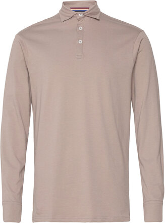Fiere Due Ls Polo M Tops Polos Long-sleeved Beige SNOOT