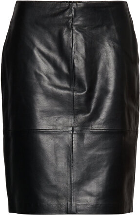 Slfolly Skirt Knælang Nederdel Black Soaked In Luxury