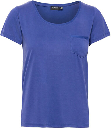 Slcolumbine Tee T-shirts & Tops Short-sleeved Blå Soaked In Luxury*Betinget Tilbud